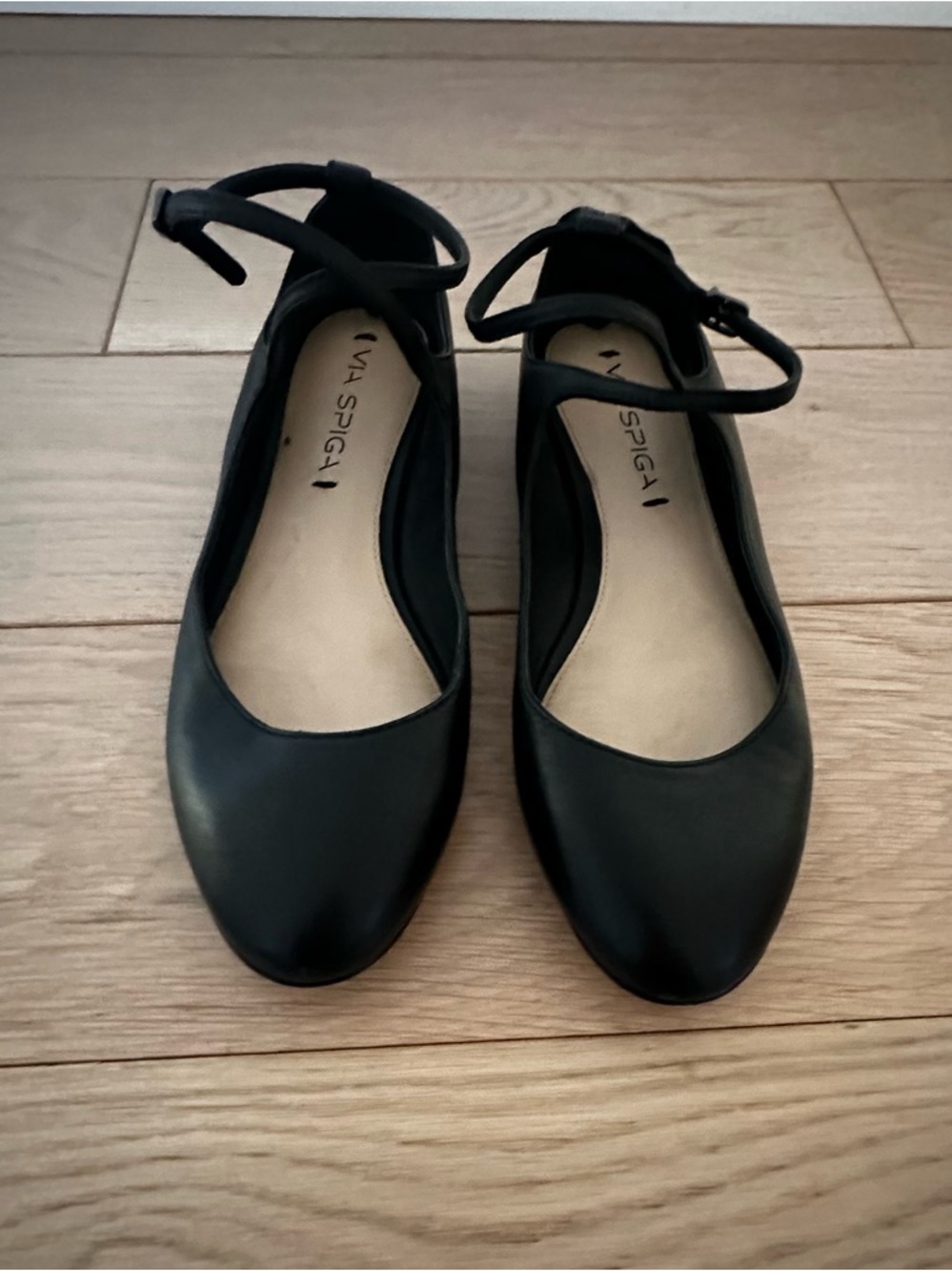 Vintage Via Spiga butter soft black leather ballet flats ankle strap size 6 - Picture 3 of 16